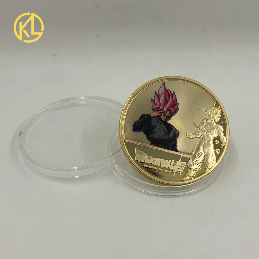 Шоколад Dragon Ball монета позолоченные Коллекционные монеты с держателем для монет японский вызов монета набор с красивой подарочной коробкой - Цвет: Шоколад