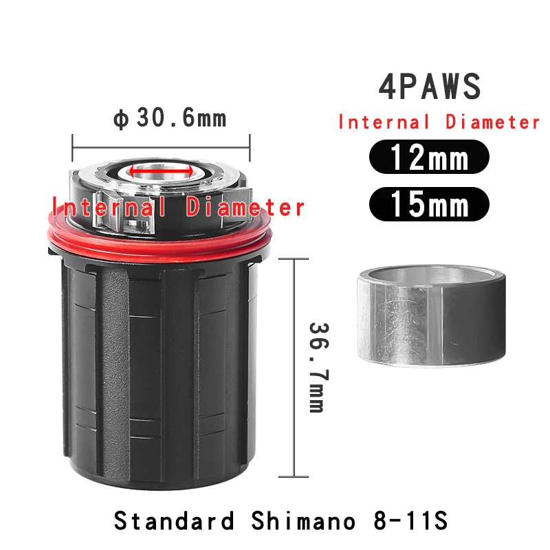 Bicycle FreeHub 6Pawl Aluminum Alloy 2Bearings Freehub Body