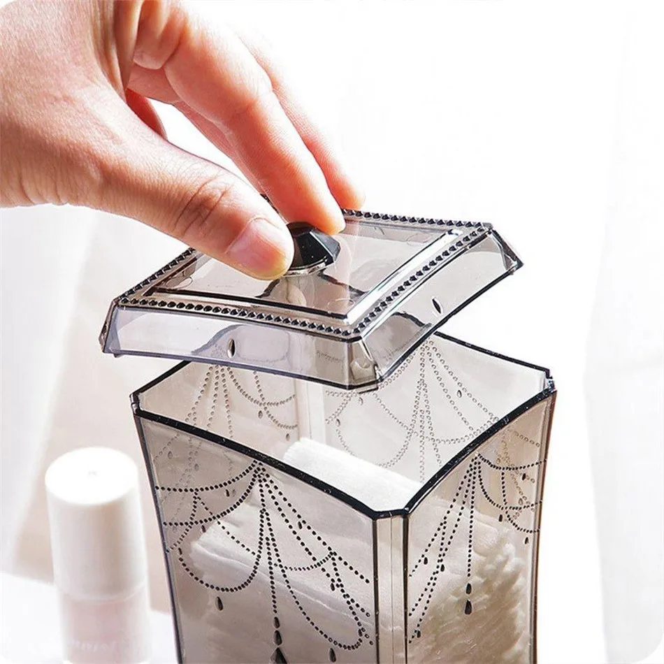 Cosmetics Cotton Swab Storage Box Container Portable Acrylic Makeup Cotton Pad Holder Case Boxes Makeup storage