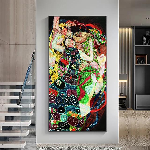 Quadro decorativo 2 telas Arte Gustav klimt