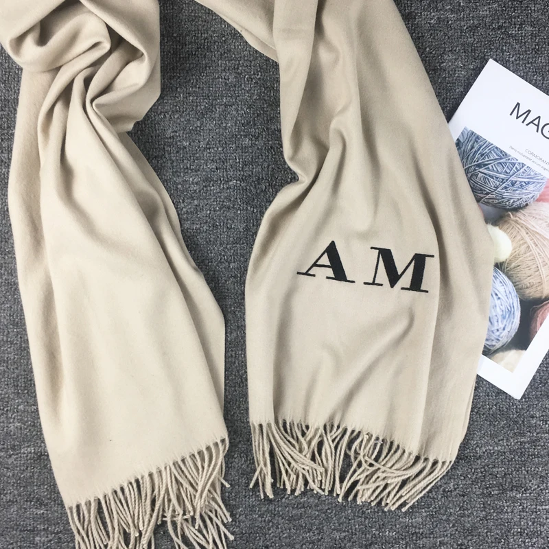 Most Buy DA9PF 20 Color Personalized Solid Tassel For Women Scarf Embroidery Custom Cashmere Winter Lady Girls Shawl Scarf Statement Gift Most Buy DA9PF 20 Color Personalized Solid Tassel For Women Scarf Embroidery Custom Cashmere Winter Lady Girls Shawl Scarf Statement Gift