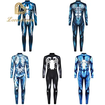 

Venom Cosplay Costume Man Spider Man Zentai Suit Skin Tight Suits Spandex Jumpsuit Lycra Full Body Bodysuit Halloween Suit