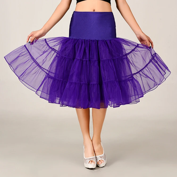 Purple Beauty-Emily, короткая белая Нижняя юбка, подъюбник для женщин, свадебные аксессуары, мягкий кринолин, короткое платье-комбинация для девочек - Цвет: Purple