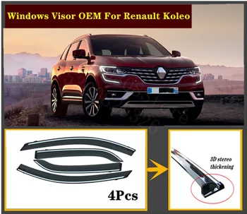 

4pcs Set 2013-2020 OEM For Renault Koleos Stainless steel window Visor Shade Vent Wind Rain Deflector Guards Cover