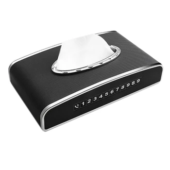 

Universal Leather Car Tissue Box Leather Non-Slip Multi-Function Stop Sign Armrest Box Creative Removable Paper Towel Cutlery Bo