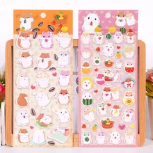 Autocollants Kawaii en mousse Hamster, étiquette Scrapbooking, décoratif, pour Journal intime planificateur, papeterie, 1 pièce