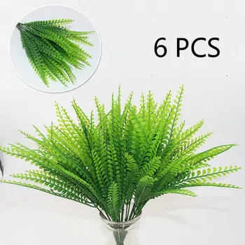 

6Pcs Artificial Phoenix-tail Fern Plants Match Flowers Decoration Home Party Plastic Artificial Plants