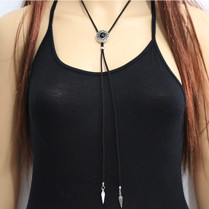 Punk Neck Strap Leather Wrap Choker Collar Rope Party Short Women Necklace