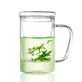 

Thickened Heat-resistant Glass Cup Cup Water Glass Office Flower Cup Men and Women Home with Cover Filter Tea Cup Tea Pot Glass