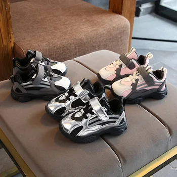 

New 2020 Spring Boys Girls Off White Shoes Warm Baby Toddler Leather Casual Shoes Fashion Kids Sneakers Children Sports Shoes