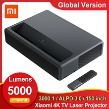 Глобальная версия Xiaomi Mi 4K ТВ лазерный проектор 5000 люмен 150 ''android 9,0 ALPD 16 Гб памяти на носителе EMMC DTS проектор для домашнего кинотеатра Google Assistant