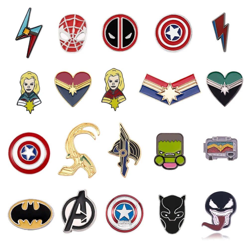 Marvel Movie Avengers Distintivo In Metallo Captain America Shield Spilla In Lega Abbigliamento Per Studenti Decorazione Pin