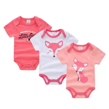 

2019 3PCS Summer Baby Clothes Roupa De Bebes Fasion Cartoon Short Sleeve Newborn Baby Rompers Cotton Baby Girls Boys Bodysuit