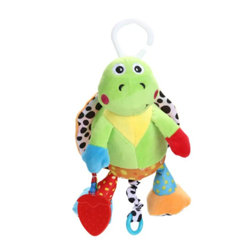 turtle Детские погремушки, коляска, милая мультяшная набивная черепаха, плюшевые игрушки, кровать, висячий колокольчик, погремушка, мобильный, с прорезывателем, детские игрушки - Цвет: turtle