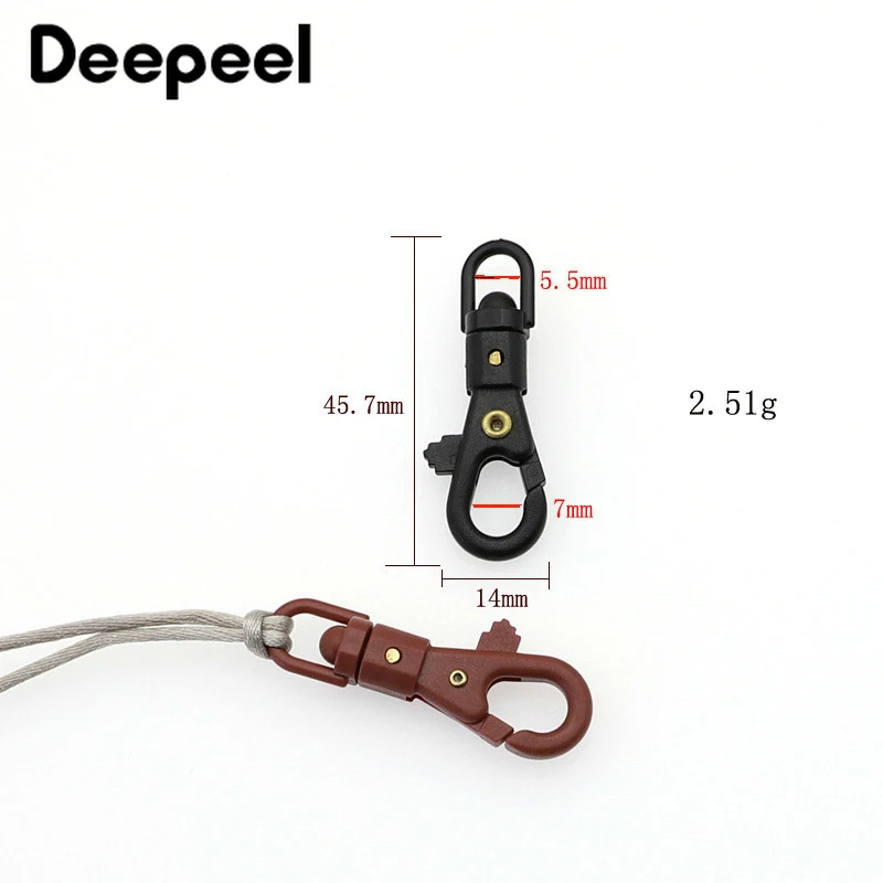 Deepeel 20pcs ID5.5mm Colorful Plastic Otating Hook Buckle KeyChain Luggage Hooks Clasp Spring Backpack Hang Buckles Accessory