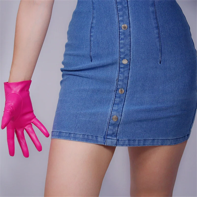 Экстра длинные кожаные перчатки 50 см длинная секция локоть имитация кожи овчины PU женские модели розовый красный PUMH50