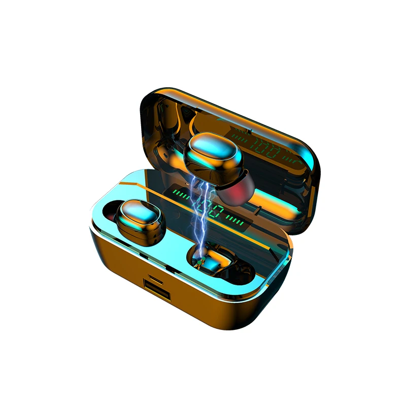 TWS Bluetooth V5.0 Earphones Wireless Headphones Touch Control LED Display Wireless Charging Sport Waterproof Headset Earbuds