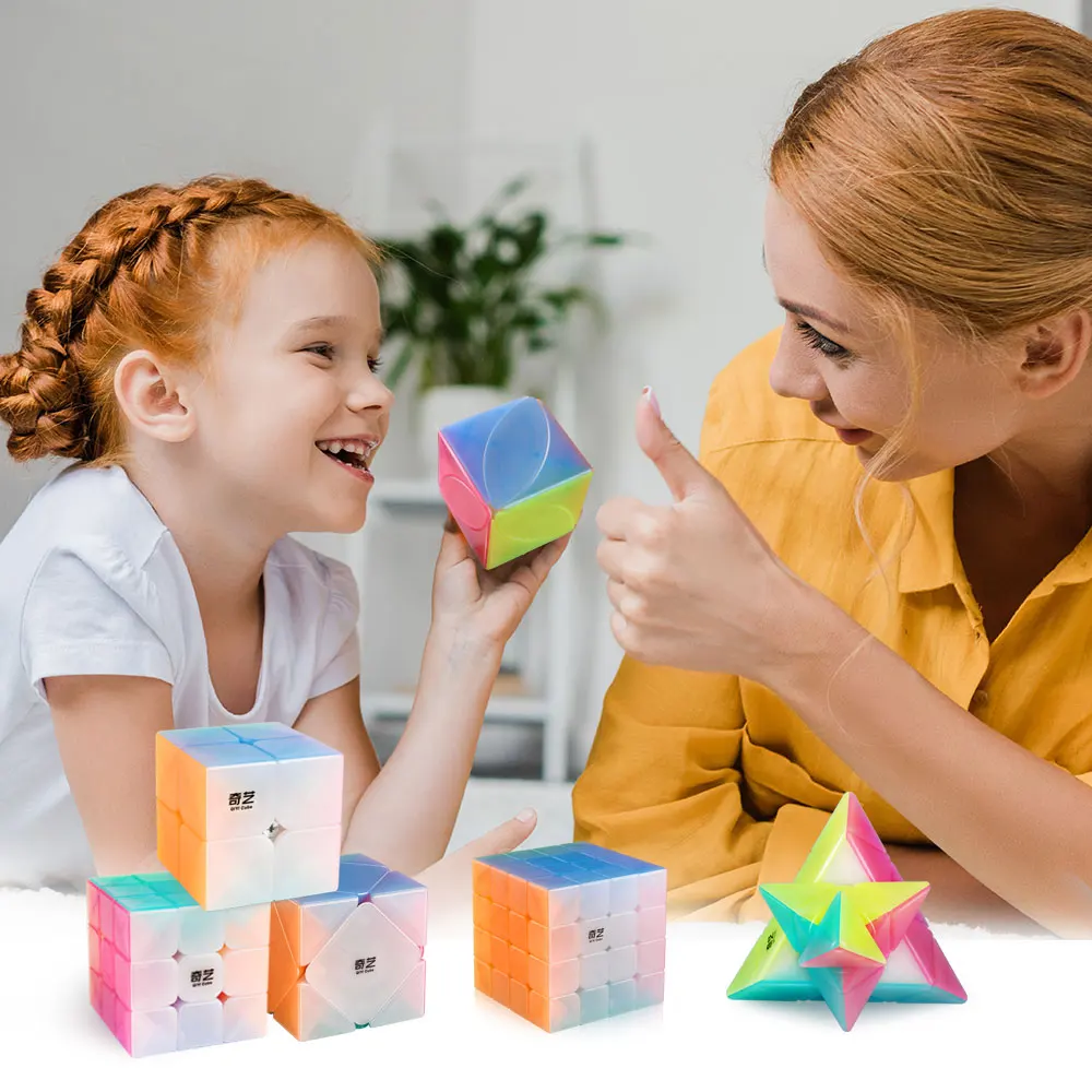D-FantiX Qiyi Jelly speed Cube набор, Qiyi Qidi S 2x2 Qiming Pyramid 3x3x3 Warrior W 3x3 Stickerless Magic Cube набор паззлов