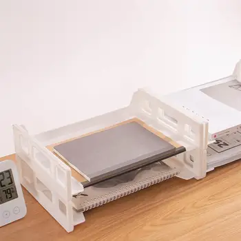 

Practical 2-layer File Box Plastic File Organizer Desktop File Storage Rack