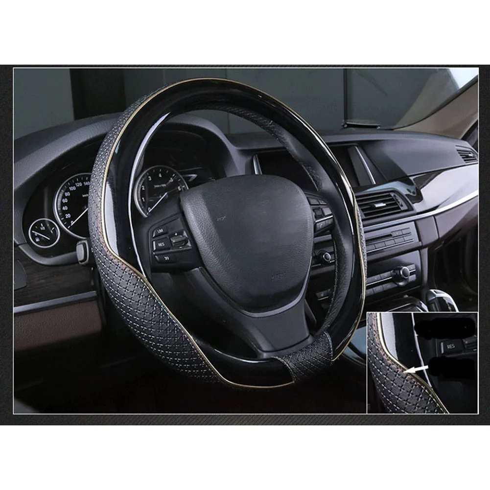 Крышка рулевого колеса автомобиля подходит для Ford Mondeo aurus Авто Крышка рулевого колеса противоскользящая Универсальная кожаная автостайлинг