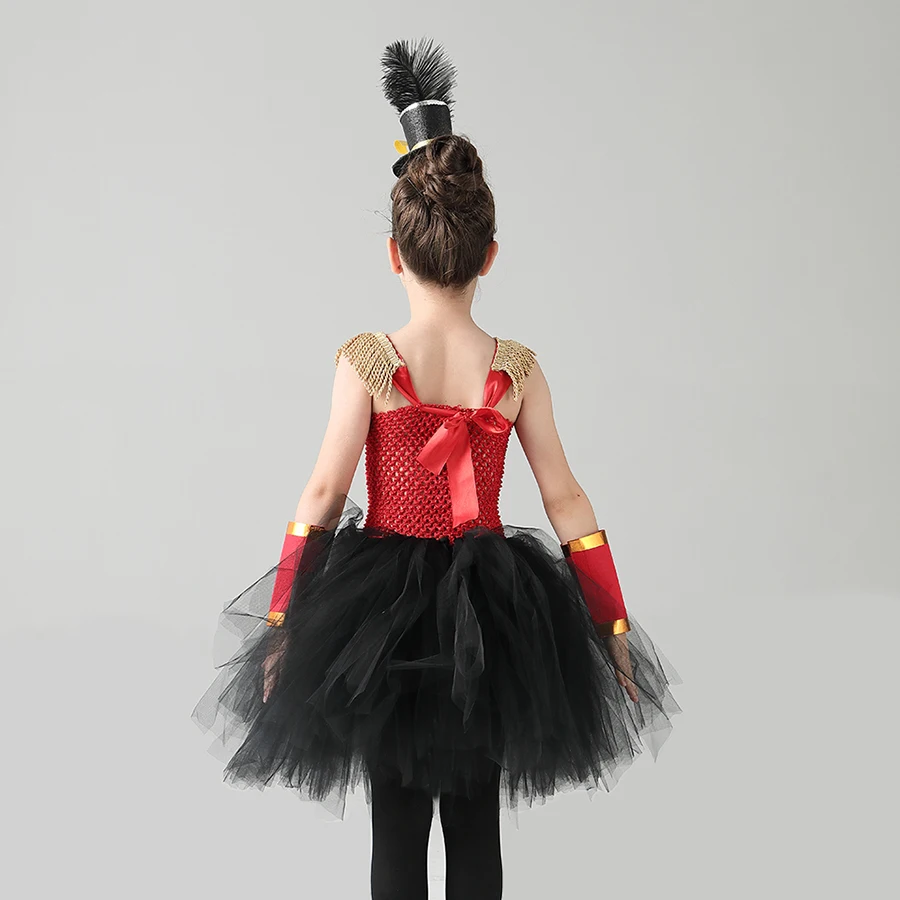 Nutcracker inspired Tutu Dress in Red Black & Gold Girls Nutcracker Halloween Birthday Party Fancy Costume Ringmaster Dresses (6)
