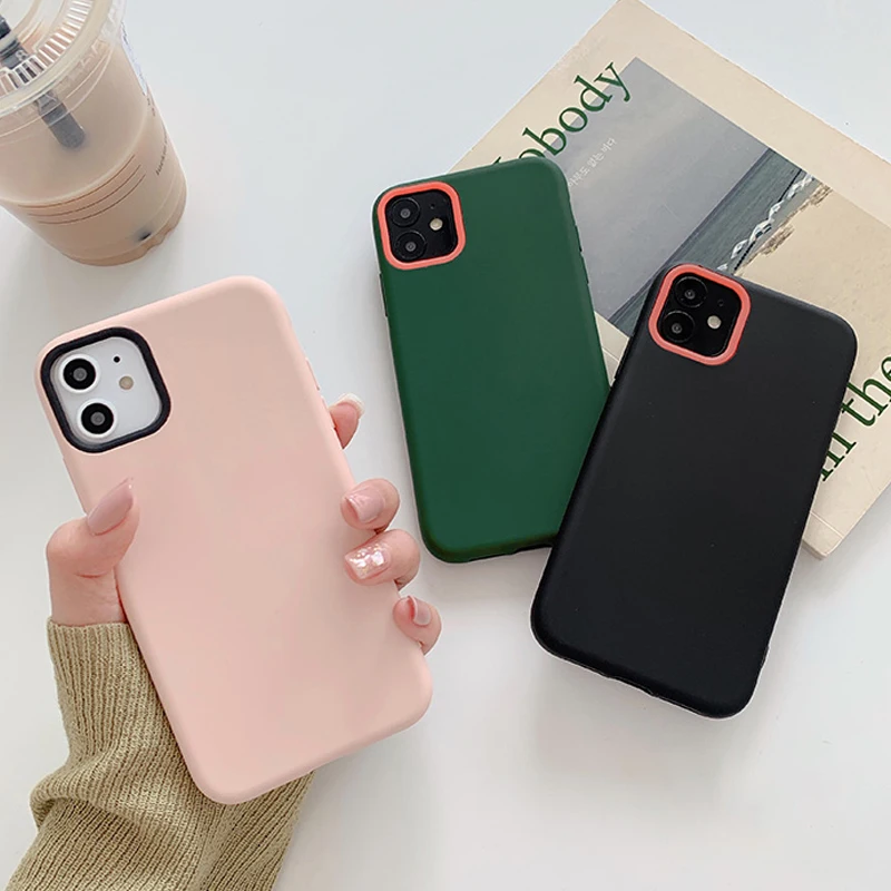 From Jenny простой сплошной цвет для iPhone 11 Pro x xr xs max 6 6s 7 8 с датчиком для прибавления жидкости силиконовый защитный футляр для мобильных телефонов soft shell