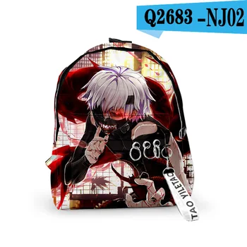 

Tokyo Ghoul Kaneki Ken Backpack School Bags Mochila Travel Bags Ribbon Ring Circle Backpack Small bags For Boys Girls
