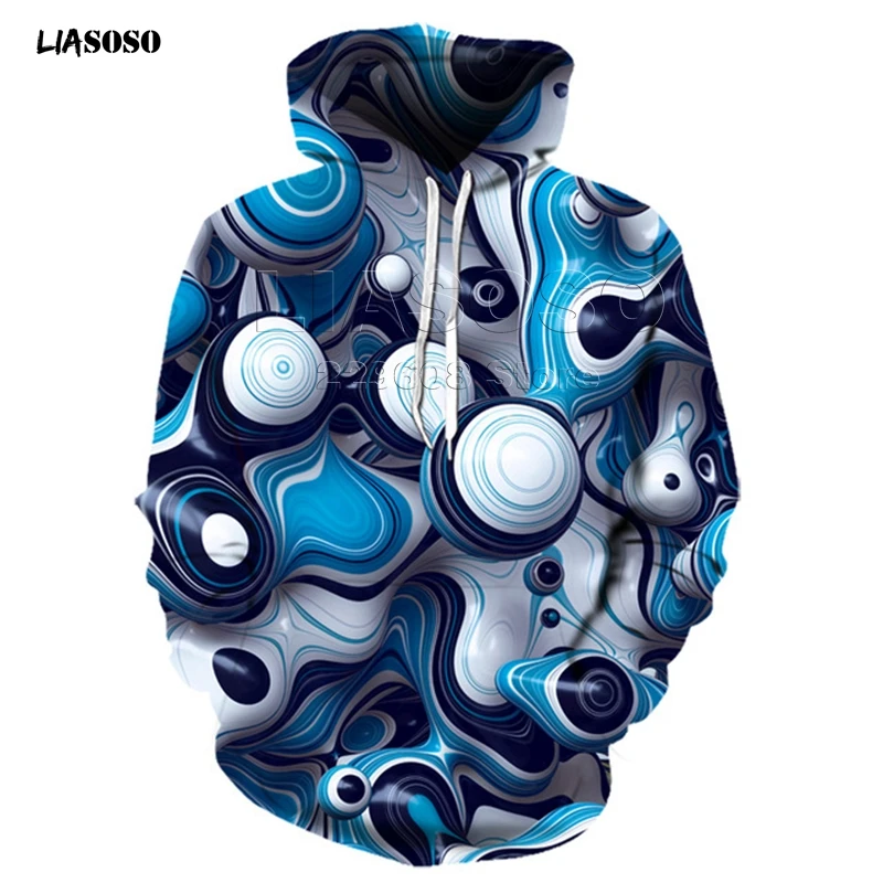 15 LIASOSO, стиль, 3D толстовки, мужские/женские, цветные, психоделические, цветные, 3d принт, мужские толстовки с капюшоном - Цвет: 15