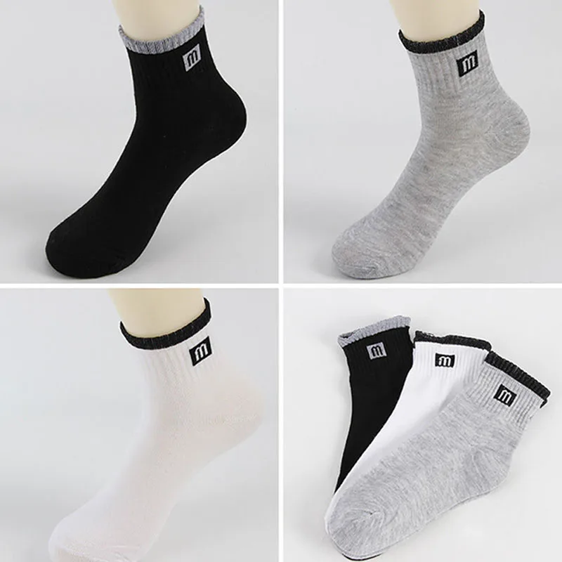 

20pcs=10 pairs men's High waist cross socks Black White Cotton men Spring autumn Socks 3 Colors