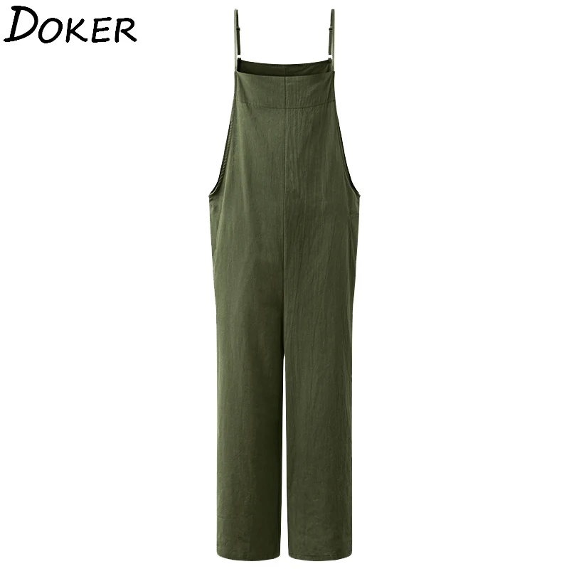 2020 Summer Streetwear Jumpsuit Women Clothes Plus Size Elegance Rompers Sleeveless Loose Green Long Femme | Женская одежда