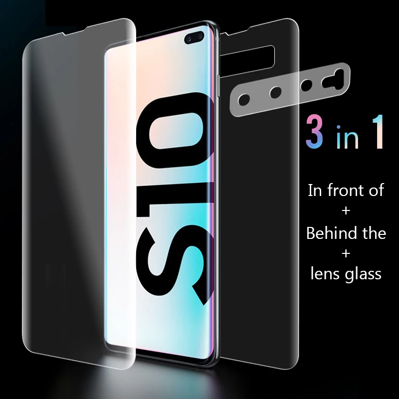 

Front & back Hydrogel Film For Samsung Galaxy S10E S10Plus S7 Edge Full Cover screen protector For Samsung S10 Camera Lens Glass