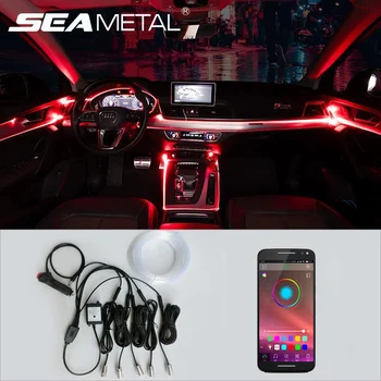 

SEAMETAL Car Interior Light Atmosphere Lamps RGB Multicolor App Sound Control Auto Decoration Ambient Light Car Styling 2m/4m/6m