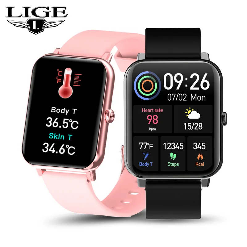 

LIGE Smart Watch Men Full Touch Screen Sport Fitness Watch Waterproof Smart Bracelet Band For Android iOS Smartwatch Men relogio