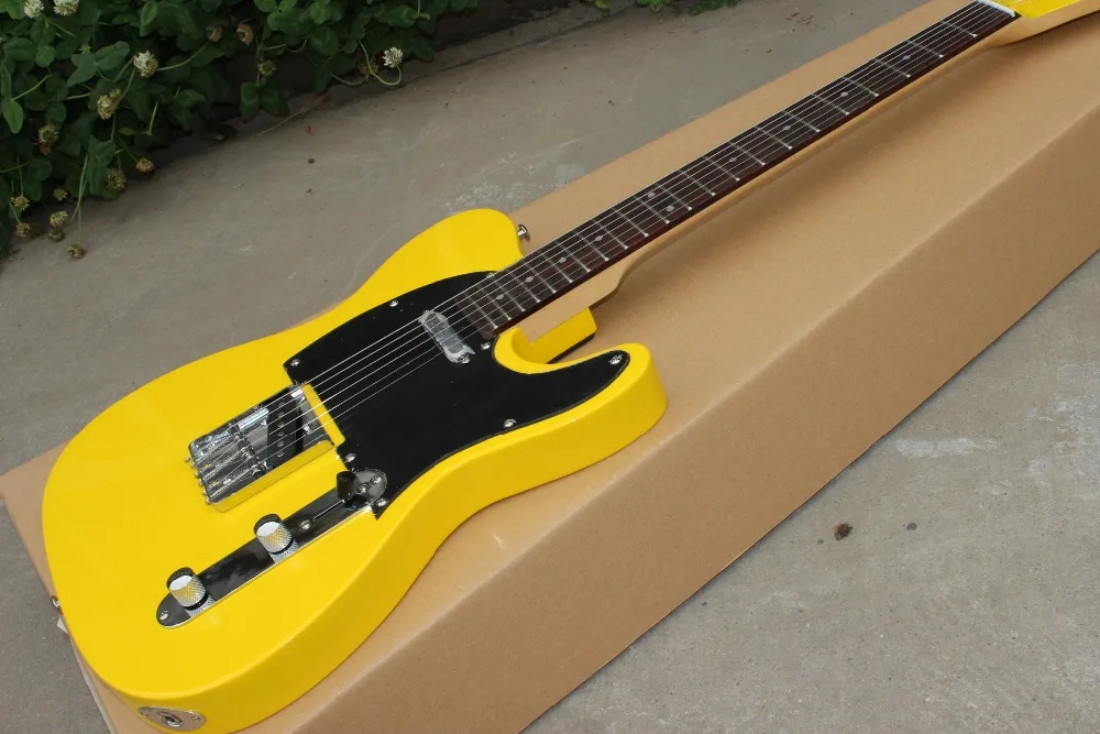 Ручной работы 6 струн палисандр гриф электрогитара, желтый цвет gitaar работа руками гитара ra