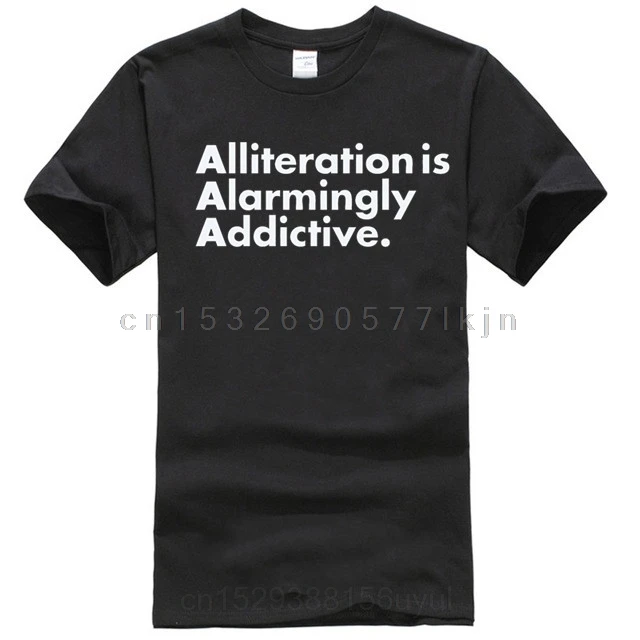 

ALLITERATION Мужская футболка Забавный дизайн подарок идея для учителя