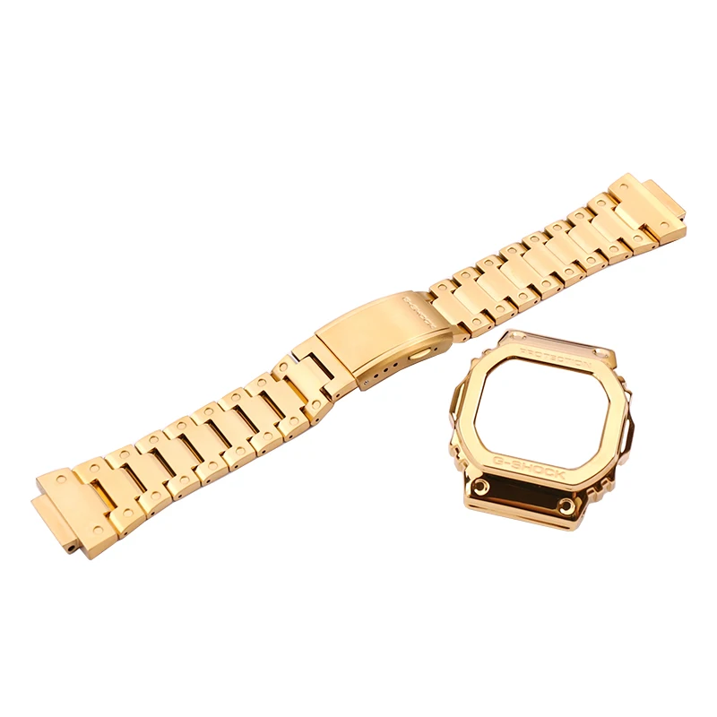 

Gold strap watch case men's accessories for Casio G-SHOCK DW5600 GW5000 GW-M5610 metal watch with modified case frame watch band