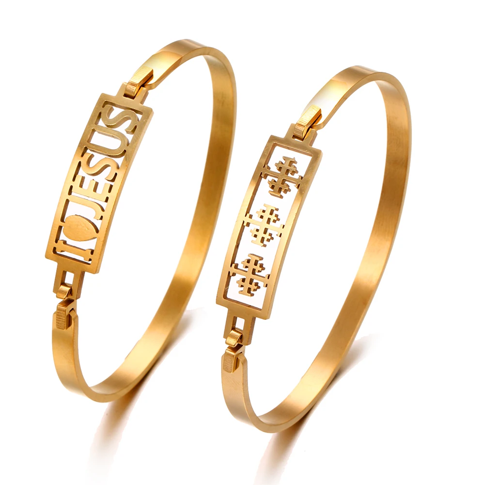 

2021 Модная бижутерия, винтажный браслет из нержавеющей стали с буквенным крестом, золотой браслет, очаровательные украшения, браслеты-манжеты, браслеты, браслет для мужчин