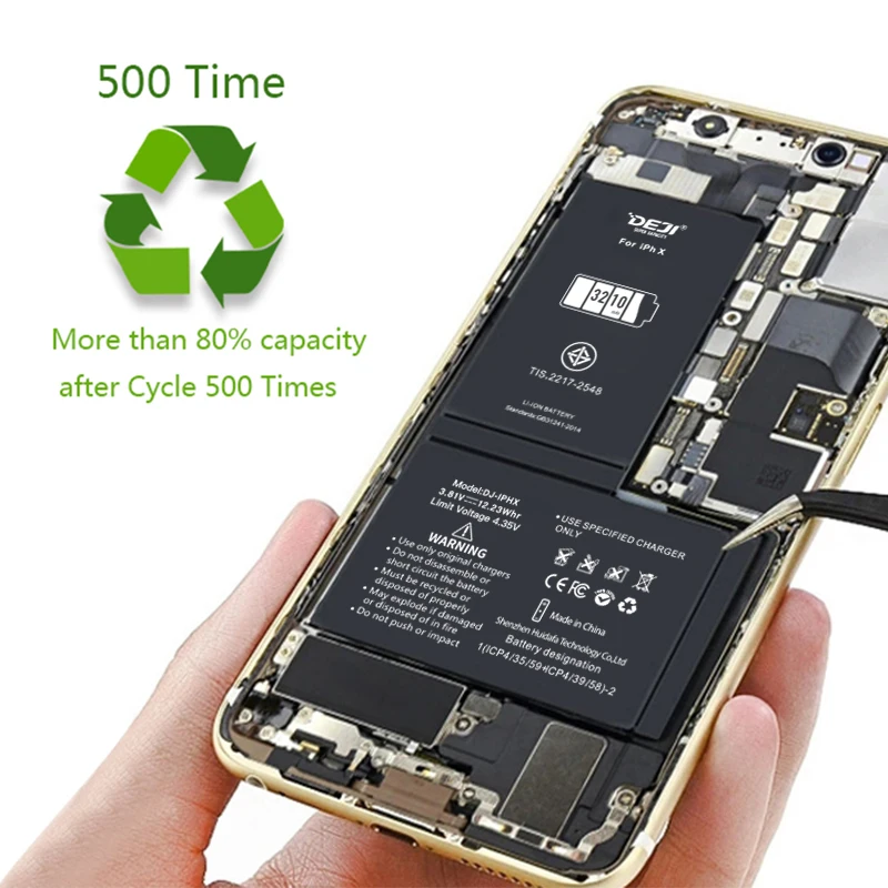 DEJI For iPhone X XR XS XSMAX Battery Original Lithium Bateria With Free  Tools Kit Real High Capacity Replacement 0 Cycle - AliExpress Cellphones &  Telecommunications
