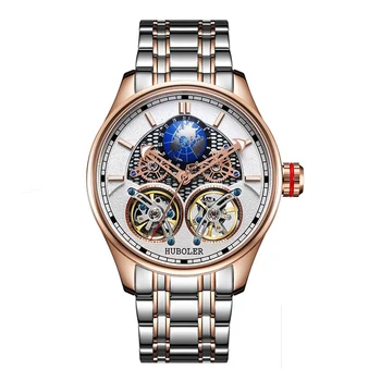 

44MM Huboler Luminous MultifunctionalRose gold Watch Calendar Men's Tourbillon Watch Rose gold