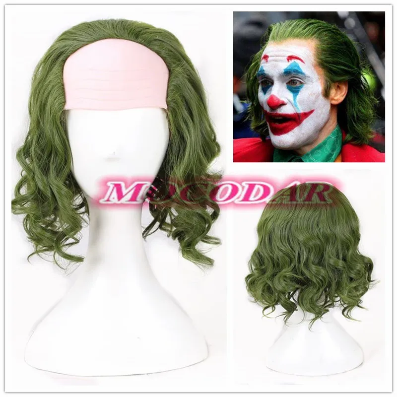 Парик Джокера из фильма ужасов страшный клоун Джокер Cosplay Joaquin Phoenix Arthur flck зеленые