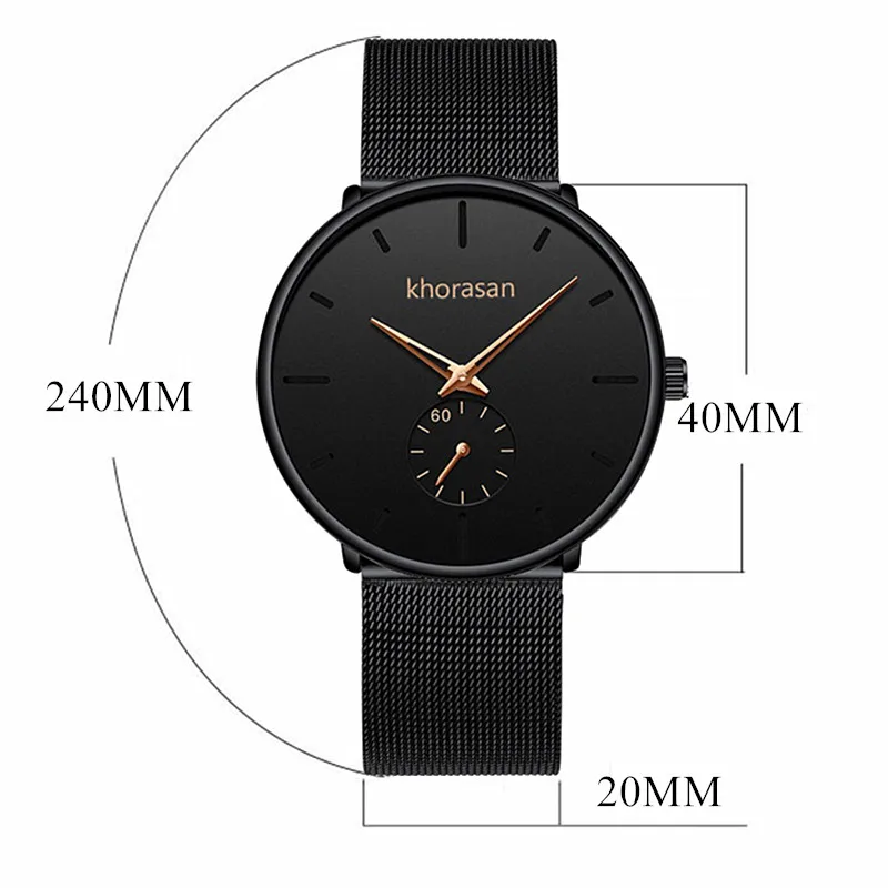 Minimalist Thin Mesh Steel Watch For Men Full Stainless Steel Band Light Watches Clocks Relogio Masculino Reloj Montre Hombre