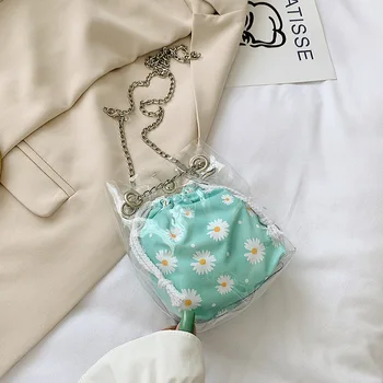 

2020 New Transparent Bag Jelly Bag Ladies Shoulder Bag Messenger Bag