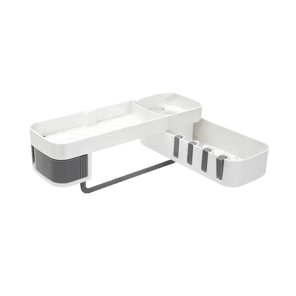 Rotating Kitchen Shelf Rack Wall-Mounted Bathroom Punch-Free Storage With Hook Home Finishing | Дом и сад