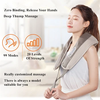

Release Hands Electrical Timing Massage Shiatsu Back Shoulder Body Neck Massager Shawl Simulate Manpower Deep Thump Tool