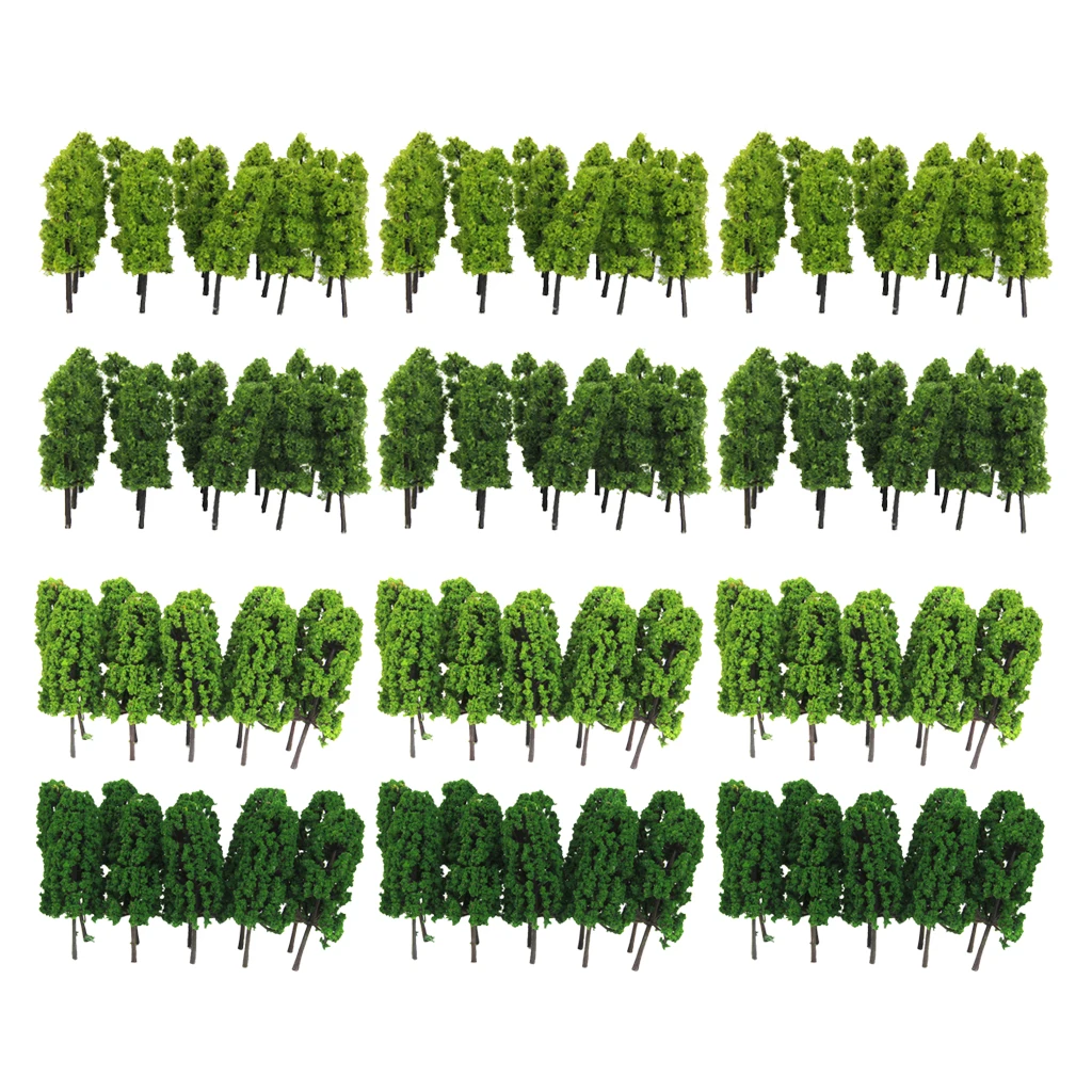 120 Packs Green Railway Model Trees 1/150 HO Scale 8cm Mini Forest Landscape