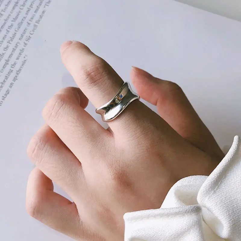 Серебряные блестящие минималистичные кольца Silvology из стерлингового серебра 925