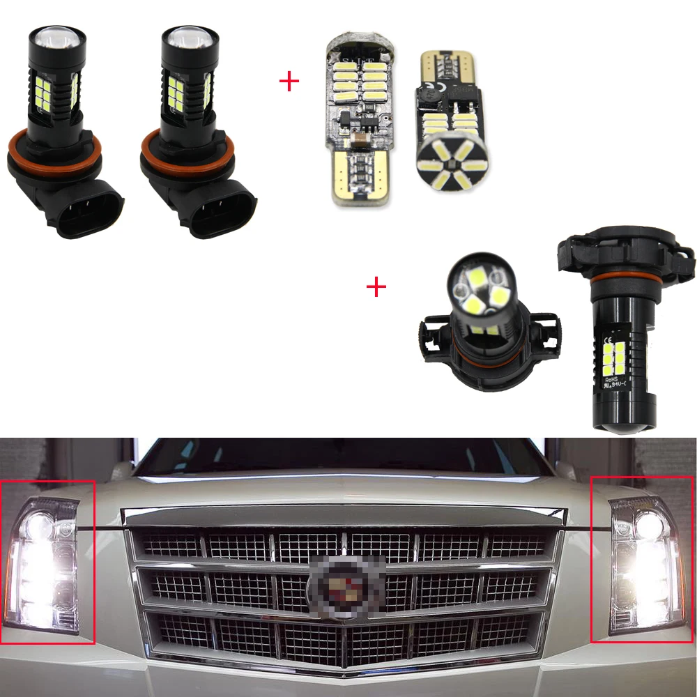 

6pcs White LED Fog Driving DRL Light Bulbs Combo For Cadillac Escalade 2007-2014