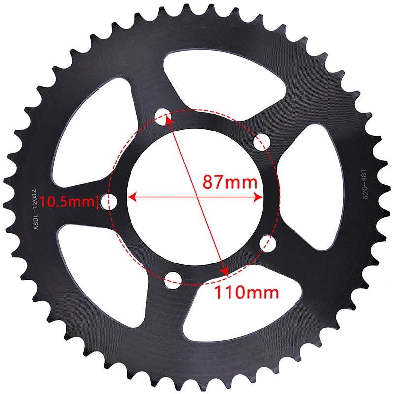 

520 48T 48 Tooth Rear Sprocket Gear Staring Wheels For Suzuki SV650 ABS SV650A SV650X SV 650 DL250 M0 V-Strom V Strom DL 250