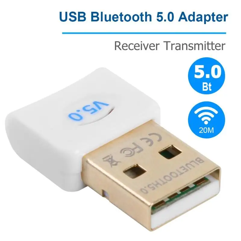 Портативный USB Bluetooth 5,0 адаптер беспроводной аудио приемник передатчик ключ приема и отправки диапазон 20 м Rate10 Mbp