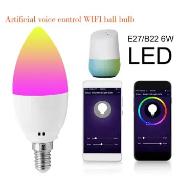 

LED Lamp RGBW Home Super Bright WIFI Control Durable Party LED Light Bulb LED Bulb Bedroom Bar Decoration 6W Wireless